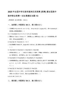 2025年全國中學生數學奧林匹克競賽(預賽)暨全國高中數學聯合競賽一試全真模擬試題13（含答案）