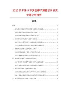2025及未來5年麥乳椰子薄脆項(xiàng)目投資價(jià)值分析報(bào)告