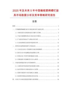 2025年及未來5年中國橄欖塑柄螺釘旋具市場數(shù)據(jù)分析及競爭策略研究報告