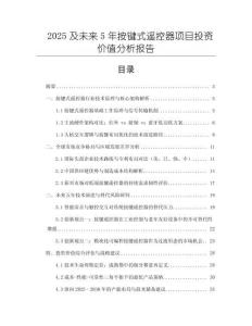 2025及未來5年按鍵式遙控器項目投資價值分析報告