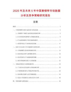2025年及未來5年中國黃銅帶市場數據分析及競爭策略研究報告