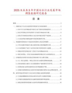 2025及未來5年中國白水行業(yè)發(fā)展市場調(diào)查數(shù)據(jù)研究報告