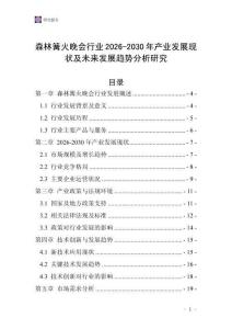 森林篝火晚會行業2026-2030年產業發展現狀及未來發展趨勢分析研究