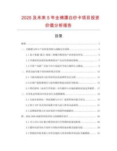 2025及未來5年全棉漂白紗卡項目投資價值分析報告
