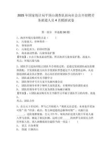 2025年国家统计局平顶山调查队面向社会公开招聘劳务派遣人员4名模拟试卷及答案详解一套