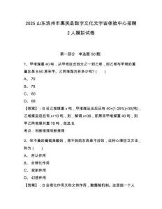 2025山東濱州市惠民縣數(shù)字文化元宇宙體驗(yàn)中心招聘2人模擬試卷及答案詳解（奪冠）