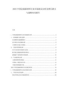 2025中國(guó)金屬新材料行業(yè)市場(chǎng)格局分析及增長(zhǎng)潛力與戰(zhàn)略布局報(bào)告