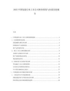 2025中國包裝行業(yè)上市公司財務績效與估值比較報告
