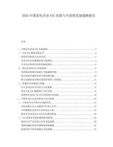 2025中國家電企業ESG實踐與可持續發展戰略報告
