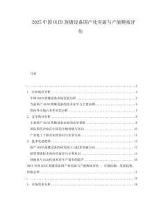 2025中國OLED蒸鍍設備國產(chǎn)化突破與產(chǎn)能爬坡評估