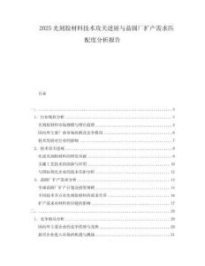 2025光刻膠材料技術(shù)攻關(guān)進(jìn)展與晶圓廠擴(kuò)產(chǎn)需求匹配度分析報(bào)告