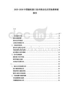 2025-2030中國腦機接口技術商業化應用場景探索報告