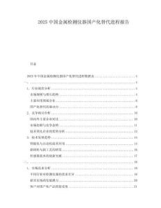 2025中國金屬檢測儀器國產化替代進程報告