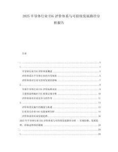 2025半導體行業ESG評價體系與可持續發展路徑分析報告