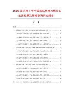 2025及未來(lái)5年中國(guó)造紙用括水板行業(yè)投資前景及策略咨詢研究報(bào)告
