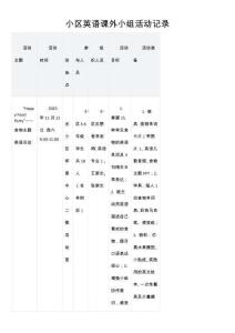 小區英語課外小組活動記錄