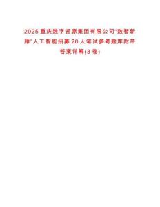 2025重慶數字資源集團有限公司“數智新雁”人工智能招募20人筆試參考題庫附帶答案詳解(3卷合1)