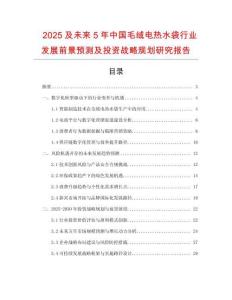 2025及未來5年中國毛絨電熱水袋行業(yè)發(fā)展前景預測及投資戰(zhàn)略規(guī)劃研究報告