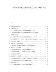 2025年發動機空氣濾清器項目可行性研究報告