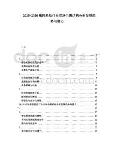 2025-2030橡膠輪胎行業(yè)市場供需結(jié)構(gòu)分析發(fā)展趨勢與潛力