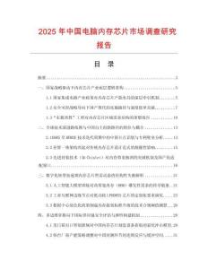 2025年中國電腦內(nèi)存芯片市場調(diào)查研究報(bào)告