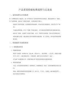 產(chǎn)品質(zhì)量檢驗(yàn)標(biāo)準(zhǔn)流程與記錄表