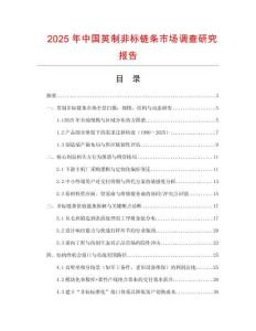 2025年中國英制非標(biāo)鏈條市場調(diào)查研究報告