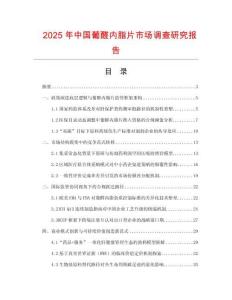 2025年中國(guó)葡醛內(nèi)脂片市場(chǎng)調(diào)查研究報(bào)告
