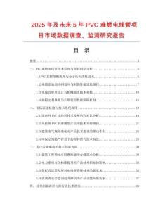 2025年及未來5年PVC難燃電線管項目市場數據調查、監測研究報告
