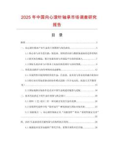 2025年中國向心滾針軸承市場調(diào)查研究報告