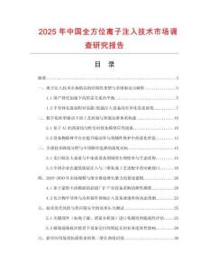 2025年中國全方位離子注入技術(shù)市場調(diào)查研究報(bào)告