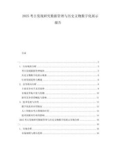 2025考古發現研究數據管理與歷史文物數字化展示報告