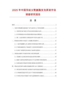 2025年中國(guó)雙組分聚氨酯發(fā)泡原液市場(chǎng)調(diào)查研究報(bào)告