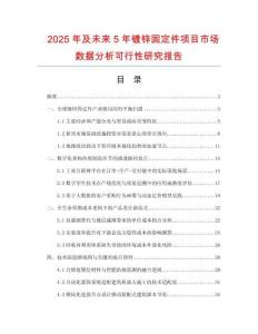 2025年及未來5年鍍鋅固定件項目市場數(shù)據(jù)分析可行性研究報告