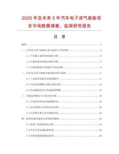 2025年及未來5年汽車電子涼氣座墊項目市場數據調查、監測研究報告