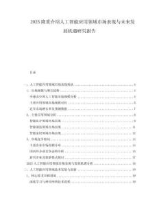 2025隆重介紹人工智能應用領域市場表現與未來發展機遇研究報告