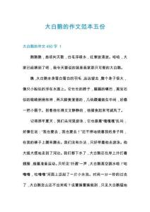 大白鵝的作文范本五份