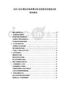 2025-2030錫業(yè)市場(chǎng)供需分析及投資評(píng)估規(guī)劃分析研究報(bào)告