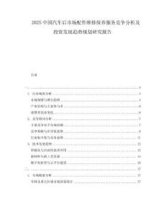 2025中國汽車后市場配件維修保養(yǎng)服務(wù)競爭分析及投資發(fā)展趨勢規(guī)劃研究報(bào)告