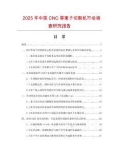 2025年中國CNC等離子切割機(jī)市場(chǎng)調(diào)查研究報(bào)告