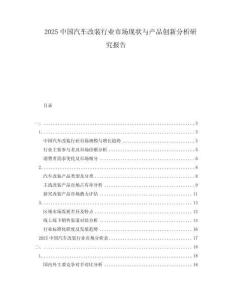 2025中國(guó)汽車改裝行業(yè)市場(chǎng)現(xiàn)狀與產(chǎn)品創(chuàng)新分析研究報(bào)告
