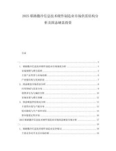 2025耶路撒冷信息技術硬件制造業市場供需結構分析及固態硬盤投資