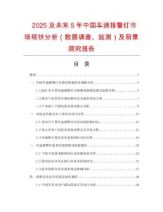 2025及未來5年中國車速報警燈市場現(xiàn)狀分析（數(shù)據(jù)調(diào)查、監(jiān)測）及前景探究報告