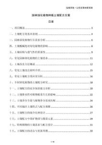 园林绿化植物种植土壤配方方案