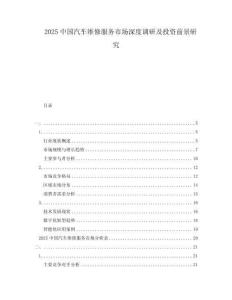 2025中國汽車維修服務市場深度調研及投資前景研究