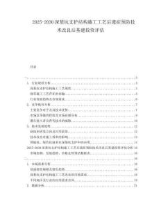 2025-2030深基坑支護(hù)結(jié)構(gòu)施工工藝后遺癥預(yù)防技術(shù)改良后基建投資評估