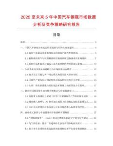 2025至未來5年中國汽車鋼瓶市場(chǎng)數(shù)據(jù)分析及競爭策略研究報(bào)告