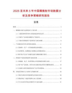 2025至未來5年中國精微粉市場數據分析及競爭策略研究報告
