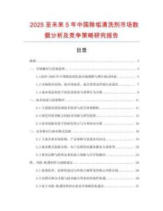 2025至未來5年中國除垢清洗劑市場數據分析及競爭策略研究報告