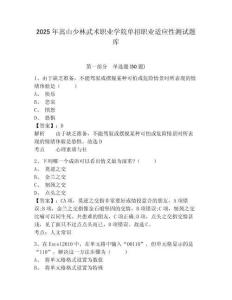 2025年嵩山少林武術職業(yè)學院單招職業(yè)適應性測試題庫附參考答案詳解（實用）